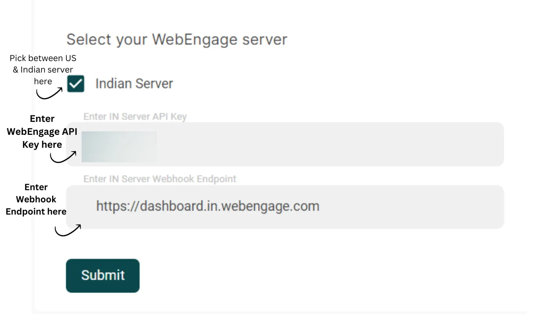 Select you webengage server.webp