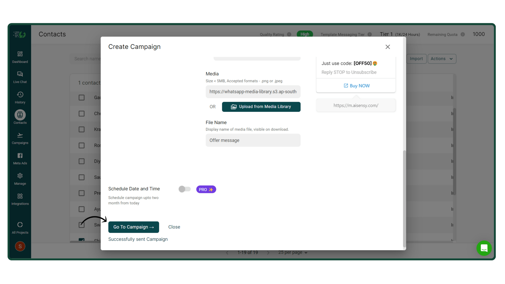 19. Track the Analytics by going to Campaigns Page.png