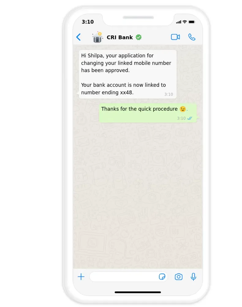 Bank Account changes WhatsApp Message.webp