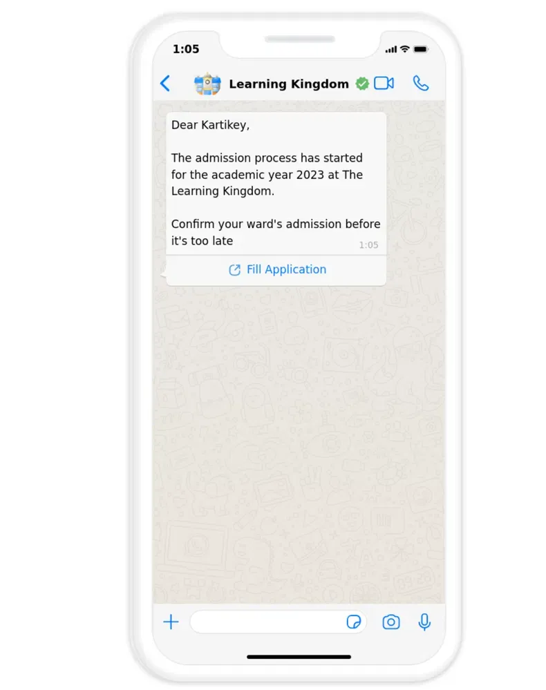 Admission Opening Announcement WhatsApp Message.webp