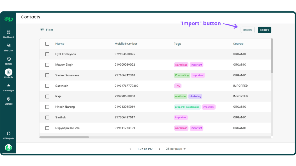 Import and Export Contacts
